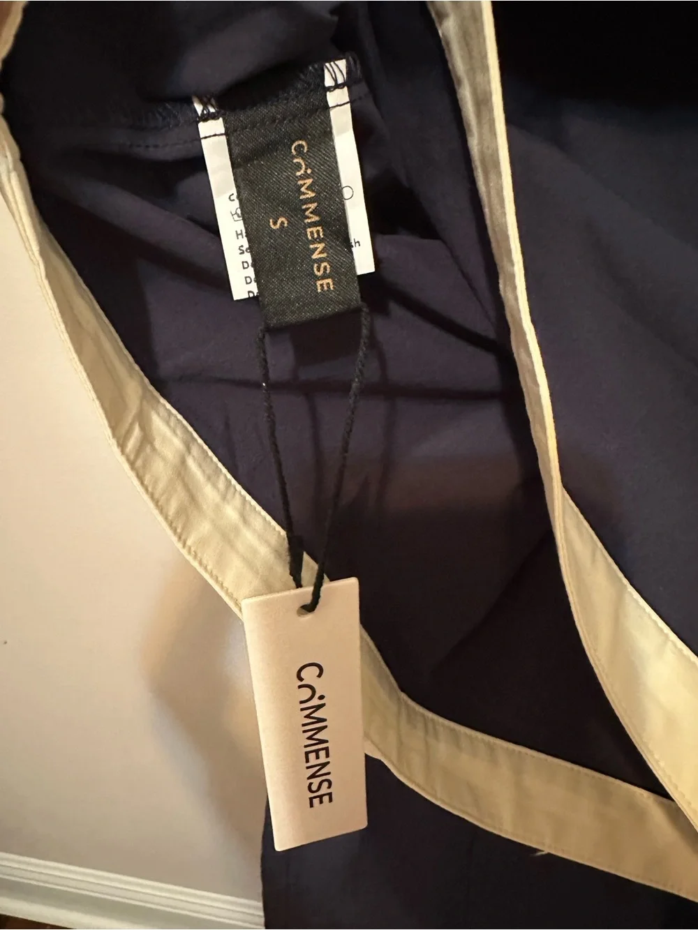 Commense Navy Mini Skirt and Top with Cream Trim